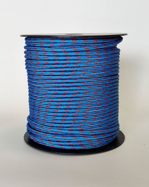 PES verstärktes Djembe Trommel Seil 5 mm Blau / Rot 100 m