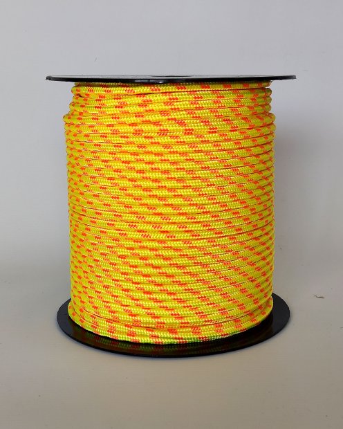 PES verstärktes Djembe Trommel Seil 5 mm Neongelb / Orange 100 m