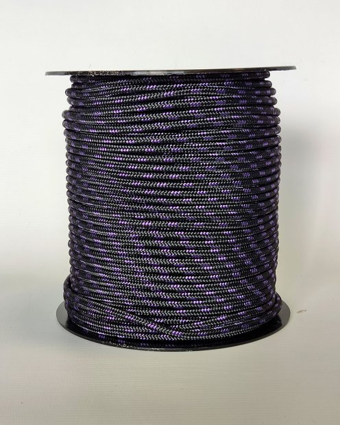 PES verstärktes Djembe Trommel Seil 5 mm Schwarz / Violett 100 m
